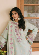 Shanaya By Mahnur Embroidered Lawn 3 Piece Unstitched Suit MN25SL D-HOORIYA